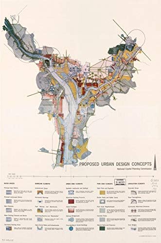 1972 מפה | מושגי עיצוב עירוניים מוצעים | תכנון עיר | מחוז קולומביה | שימוש בקרקע,